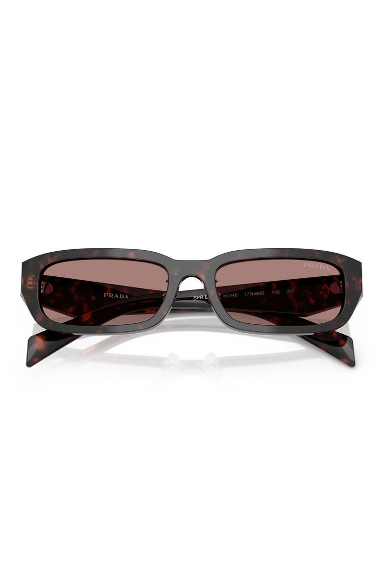 55mm Rectangular Sunglasses, Alternate, color, LITE BROWN