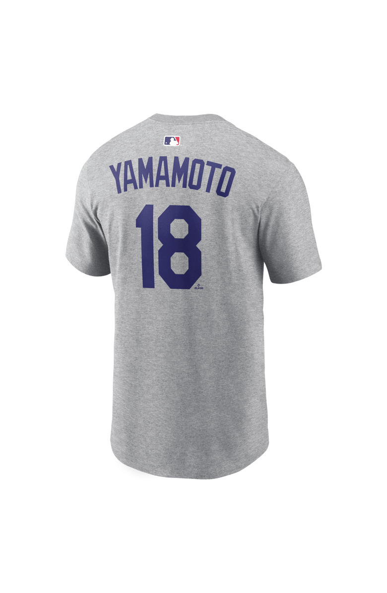 Nike Men's Nike Yoshinobu Yamamoto Heather Gray Los Angeles Dodgers Name & Number T-Shirt, Alternate, color, Heather Gray