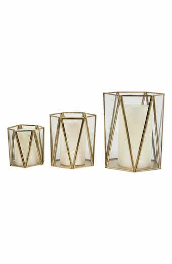 Set of 3 Modern Metal Lantern Candle Holders
