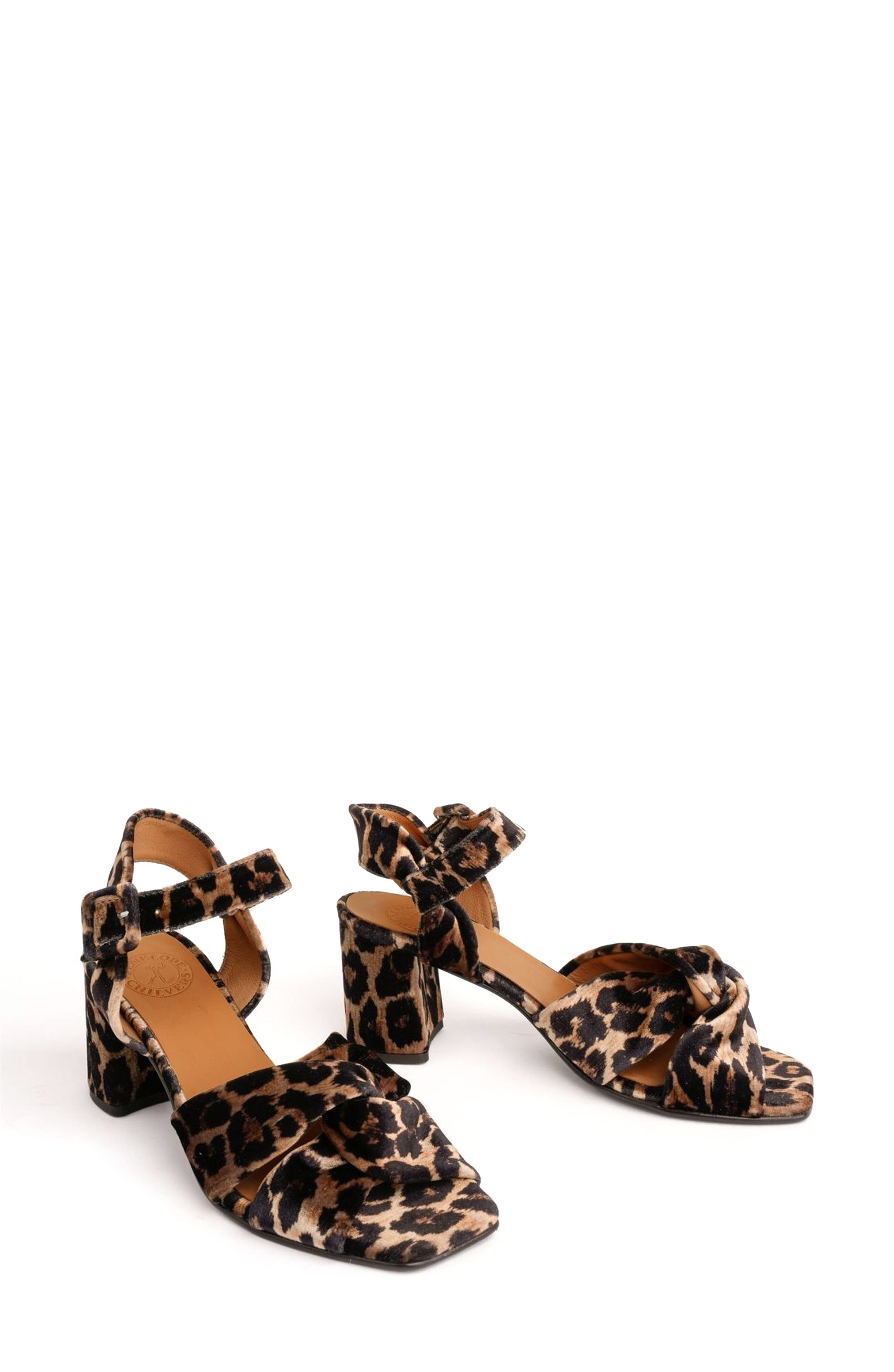 Penelope Chilvers Infinity Leopard Ankle Strao Sandal, Alternate, color, Brown
