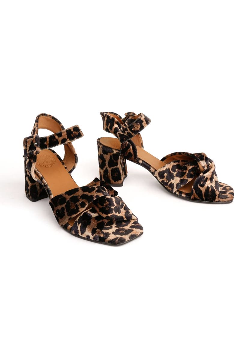 Penelope Chilvers Infinity Leopard Ankle Strao Sandal, Alternate, color, Brown