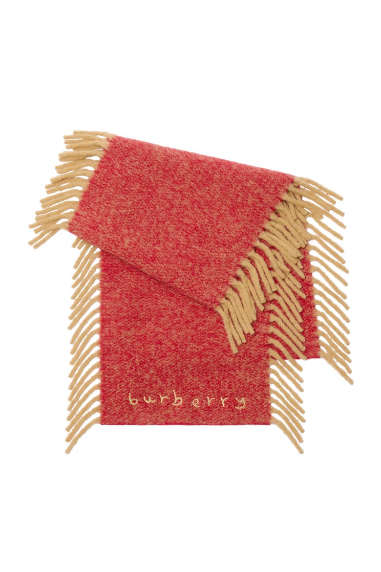 Alpaca Wool Blend Happy Scarf, Main, color, Sand beige/post red