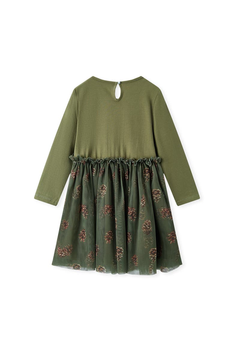 Cotton Stretch Long Sleeve Ballet Dress, Alternate, color, Pinecone