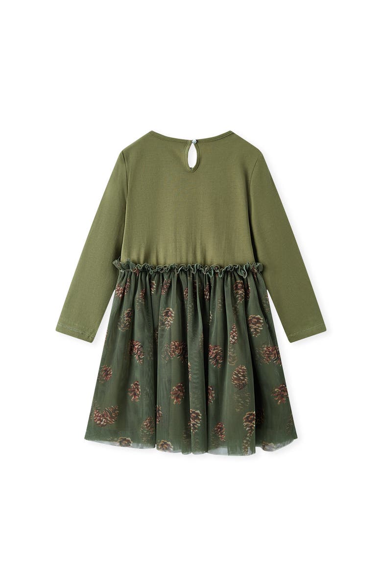 Milkbarn Cotton Stretch Long Sleeve Ballet Dress, Alternate, color, Pinecone