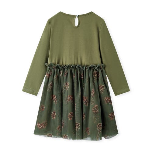 Milkbarn Cotton Stretch Long Sleeve Ballet Dress In Brown