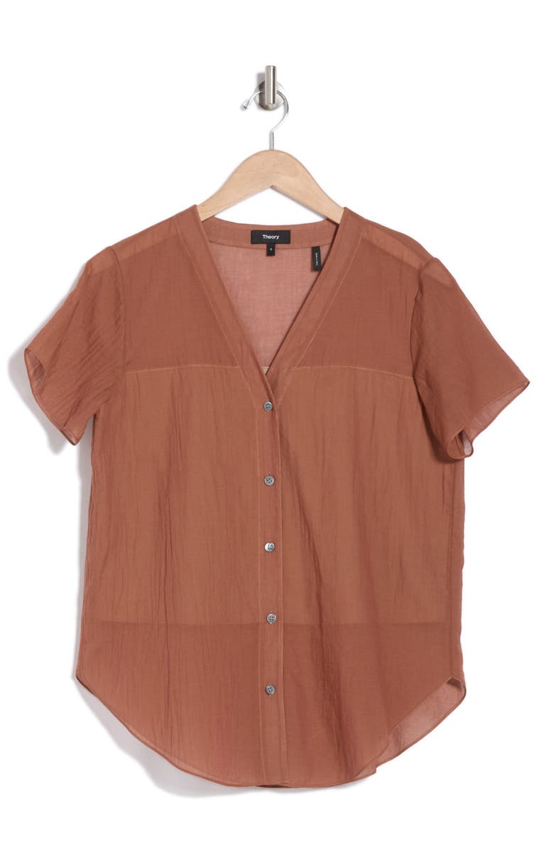 Theory Clean Short Sleeve Button-Up Shirt, Alternate, color,