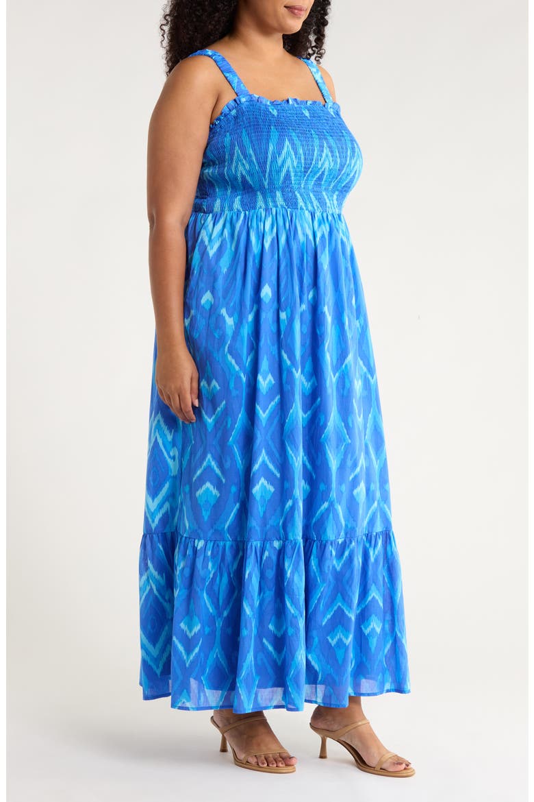 Carys Delcy Smocked Cotton Maxi Sundress, Alternate, color, BLUES-MULTI