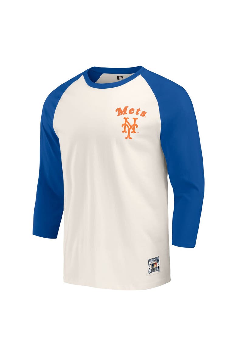 Men's Darius Rucker Collection by Fanatics Royal/White New York Mets Cooperstown Collection Raglan 3/4-Sleeve T-Shirt, Alternate, color, Royal