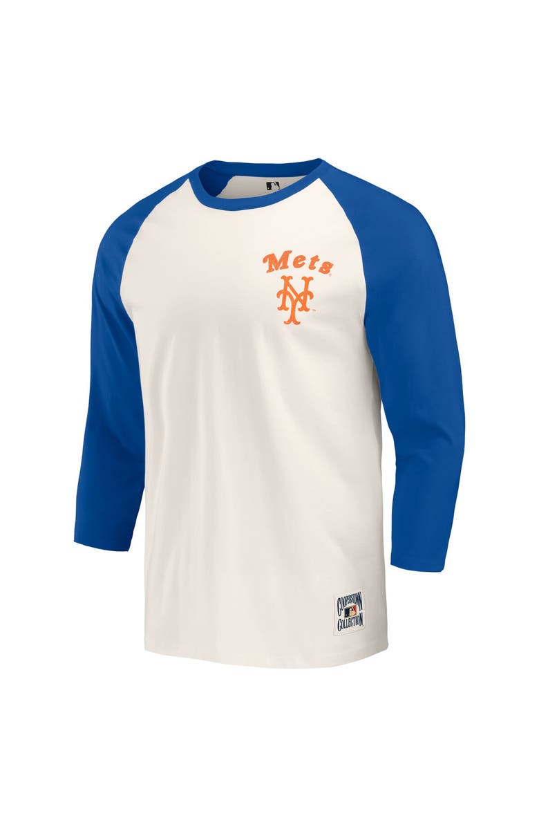 Darius Rucker Collection by Fanatics Men's Darius Rucker Collection by Fanatics Royal/White New York Mets Cooperstown Collection Raglan 3/4-Sleeve T-Shirt, Alternate, color,