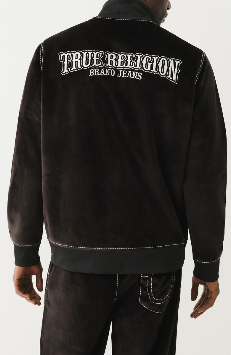 True Religion Big T Mock Neck Zip Bomber Jacket, Alternate, color, 