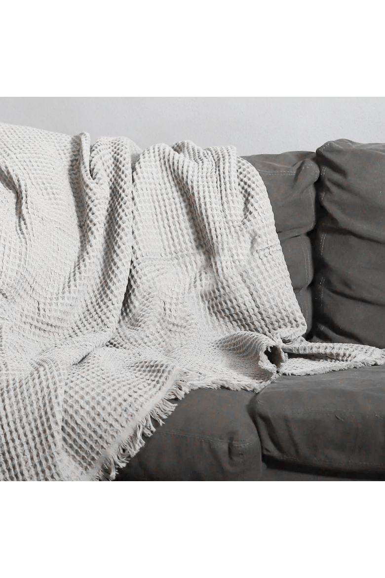Turkish Cotton Waffle Throw, Alternate, color, Soft Grey