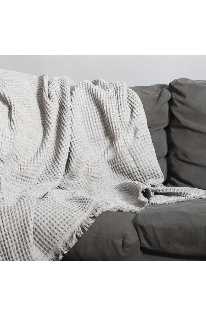 Anaya Turkish Cotton Waffle Throw, Alternate, color, Soft Grey