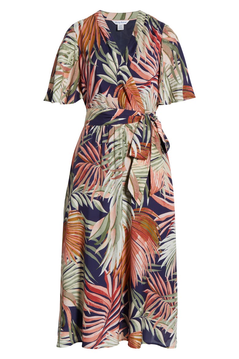 Palm Canyon Short Sleeve Wrap Dress, Alternate, color, COASTLINE