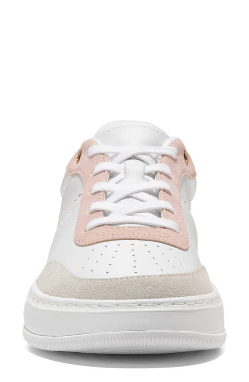 Shop Cole Haan Grandpro Carissa Sneaker In White/silver Birch Suede