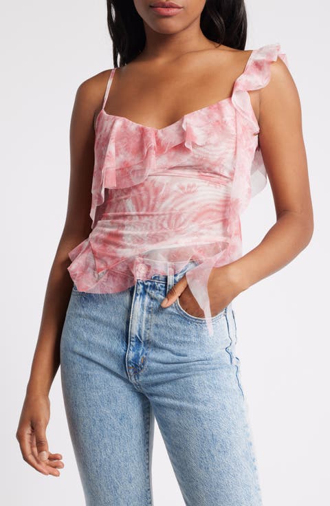 Floral Ruffle Tank Top