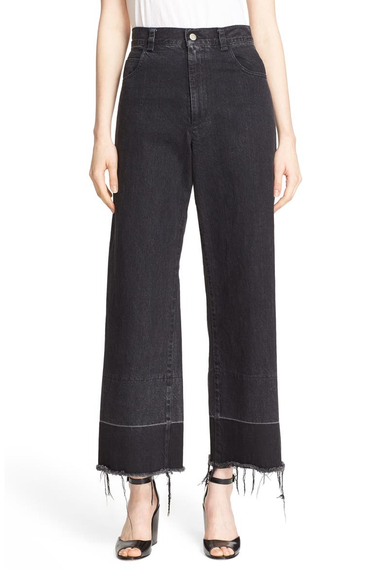 Legion Wide Leg Denim Pants, Main, color, WASHED BLACK
