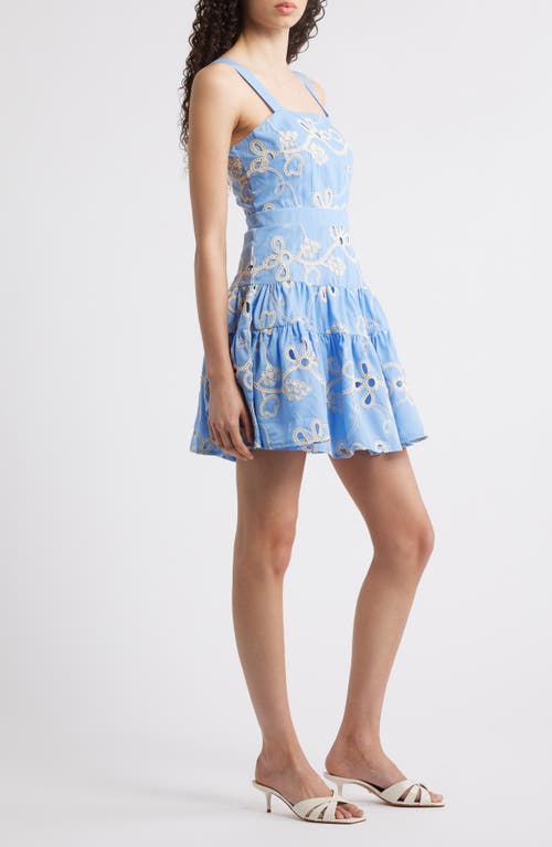 Shop Sam Edelman Rope Embroidery Minidress In Light Blue
