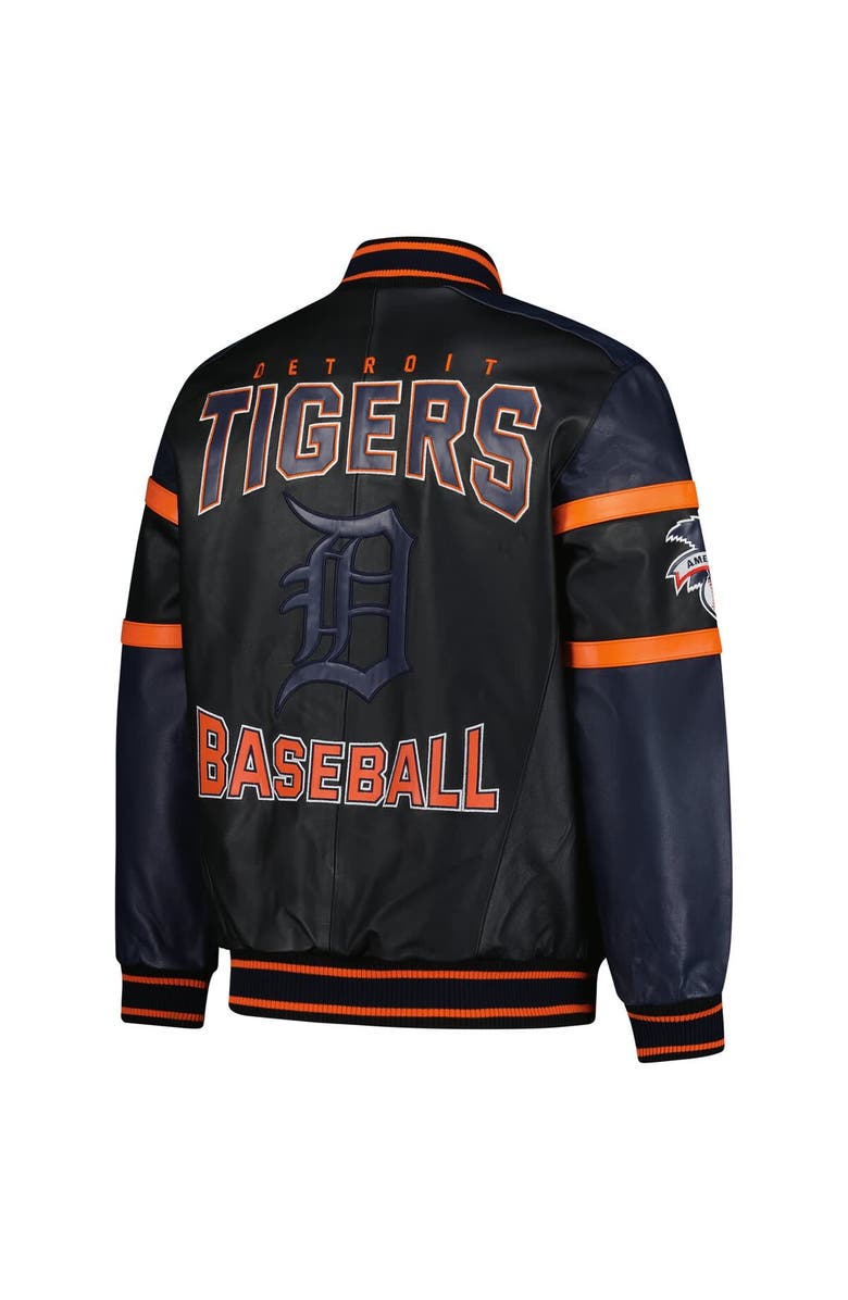 G-III SPORTS BY CARL BANKS Men's G-III Sports by Carl Banks Black Detroit Tigers Full-Zip Leather Varsity Jacket, Alternate, color, Black