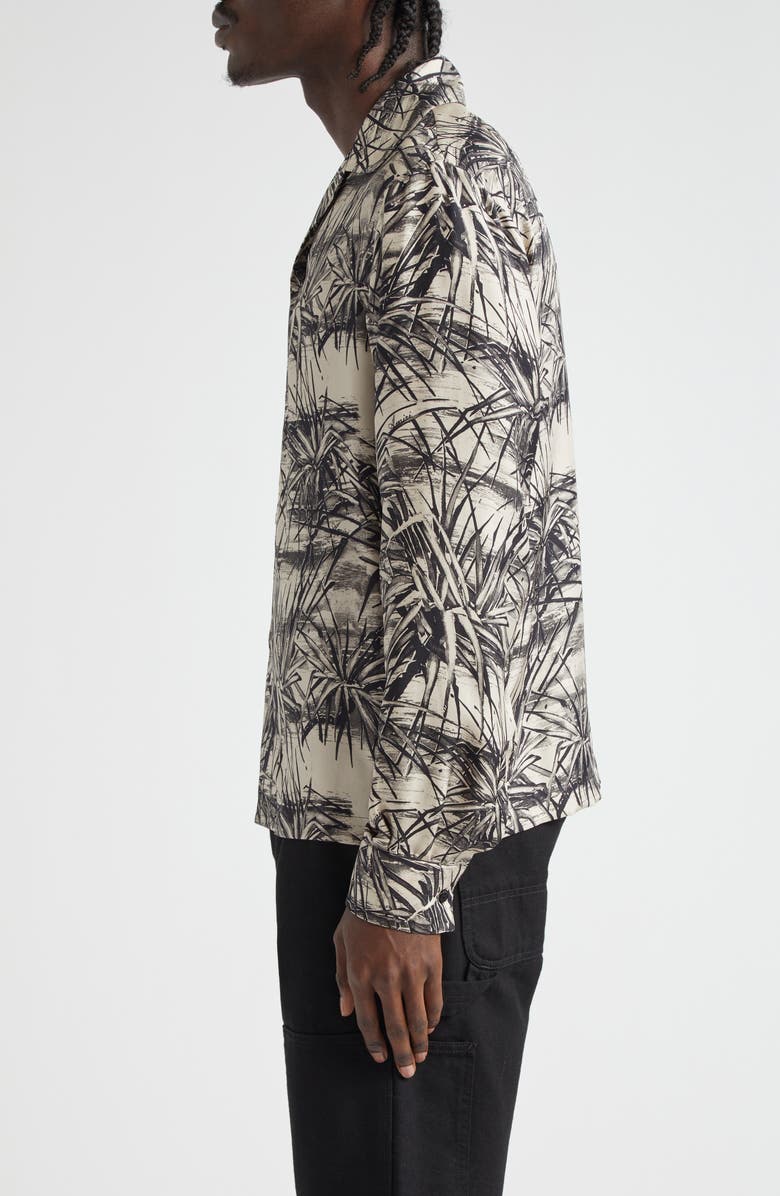 AMIRI Tropical Print Silk Bowling Shirt, Alternate, color,