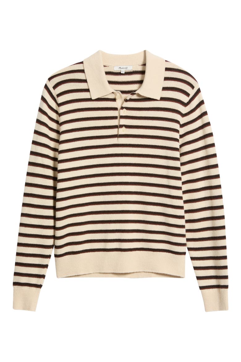 Frances Long Sleeve Polo Sweater, Main, color, STRIPE