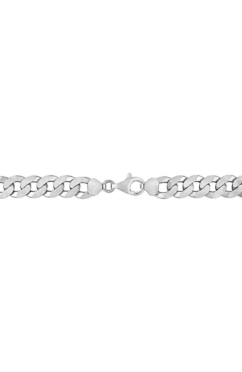 DELMAR Men's Curb Link Chain Necklace & Bracelet Set, Alternate, color, White Gold