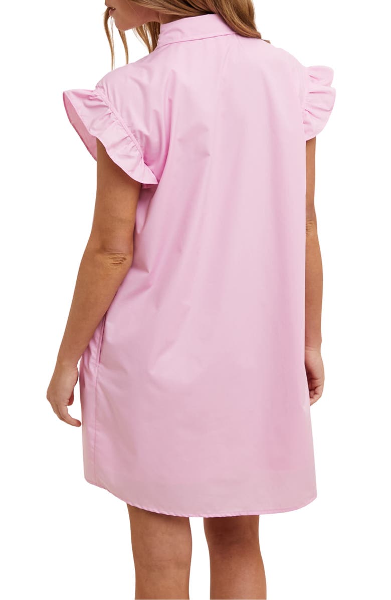 WISHLIST Flutter Sleeve Button-Up Shift Dress, Alternate, color, Lilac