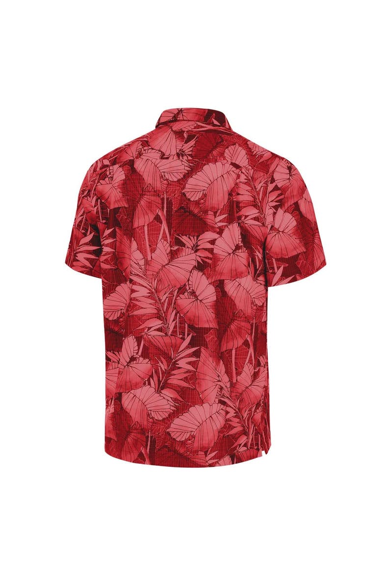 Men's Tommy Bahama Red Kansas City Chiefs Bahama Coast Nuevo Fronds Camp Button-Up Shirt, Alternate, color, Red