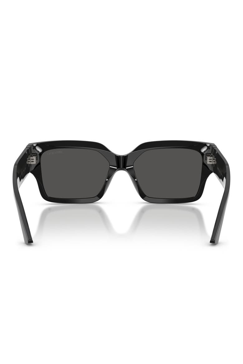 55mm Rectangular Sunglasses, Alternate, color, BLACK / DARK GREY