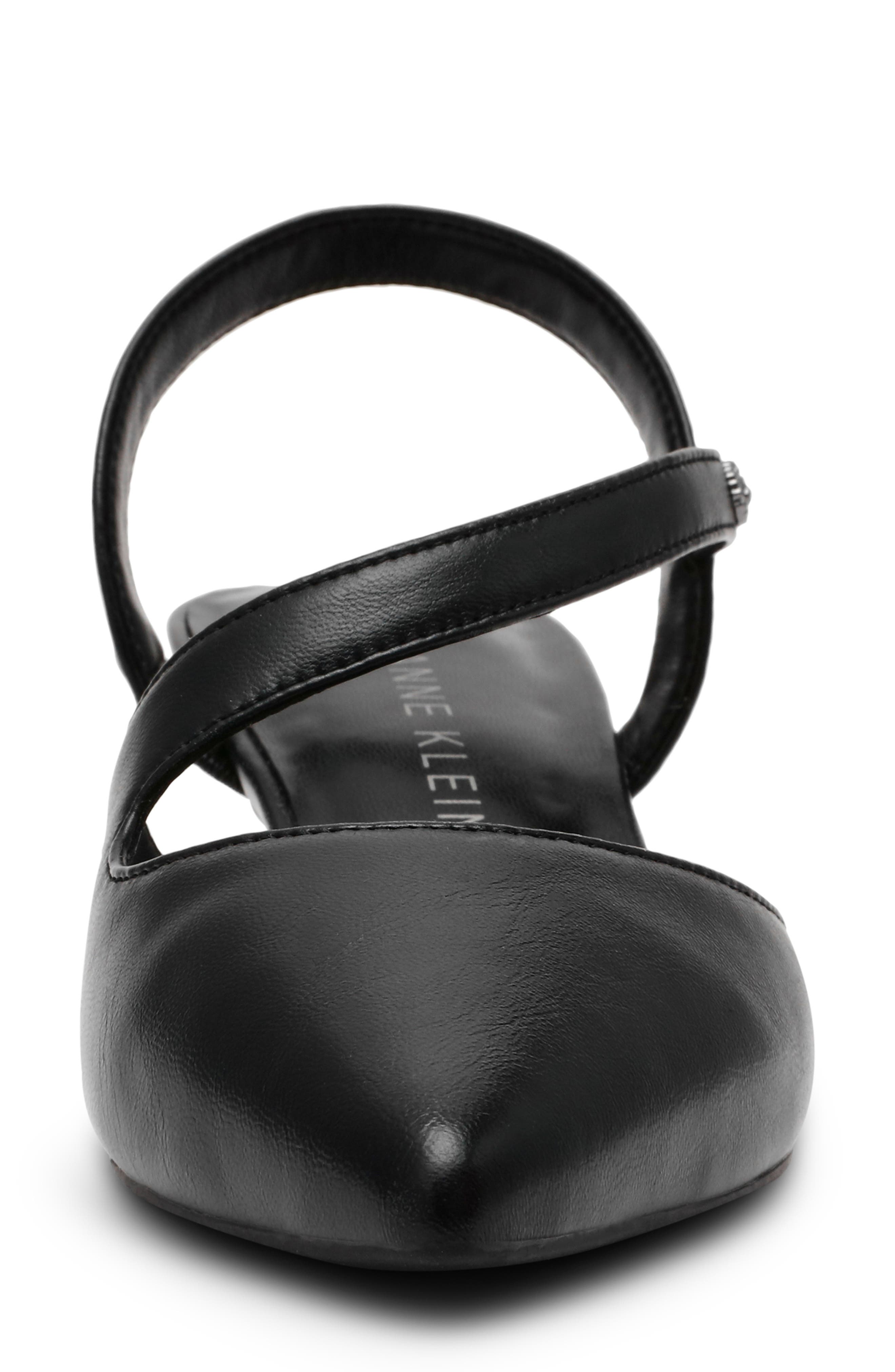 Anne Klein Iman Pointed Toe Slingback Pump, Alternate, color, Black Pu