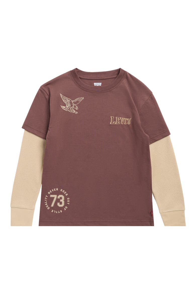Kids' Eagle Graphic Layered Look T-Shirt, Main, color, SHOPPING BAG