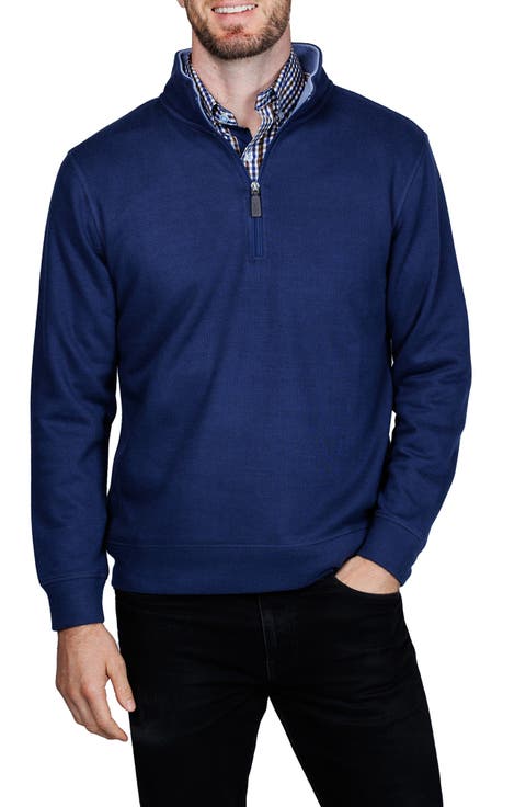 French Rib Quarter Zip Sweater