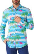OppoSuits Flaminguy Trim Fit Button-Up Shirt