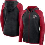 FANATICS Women's Fanatics Black/Red Atlanta Falcons Redzone End Around Pass Raglan Full-Zip Hoodie