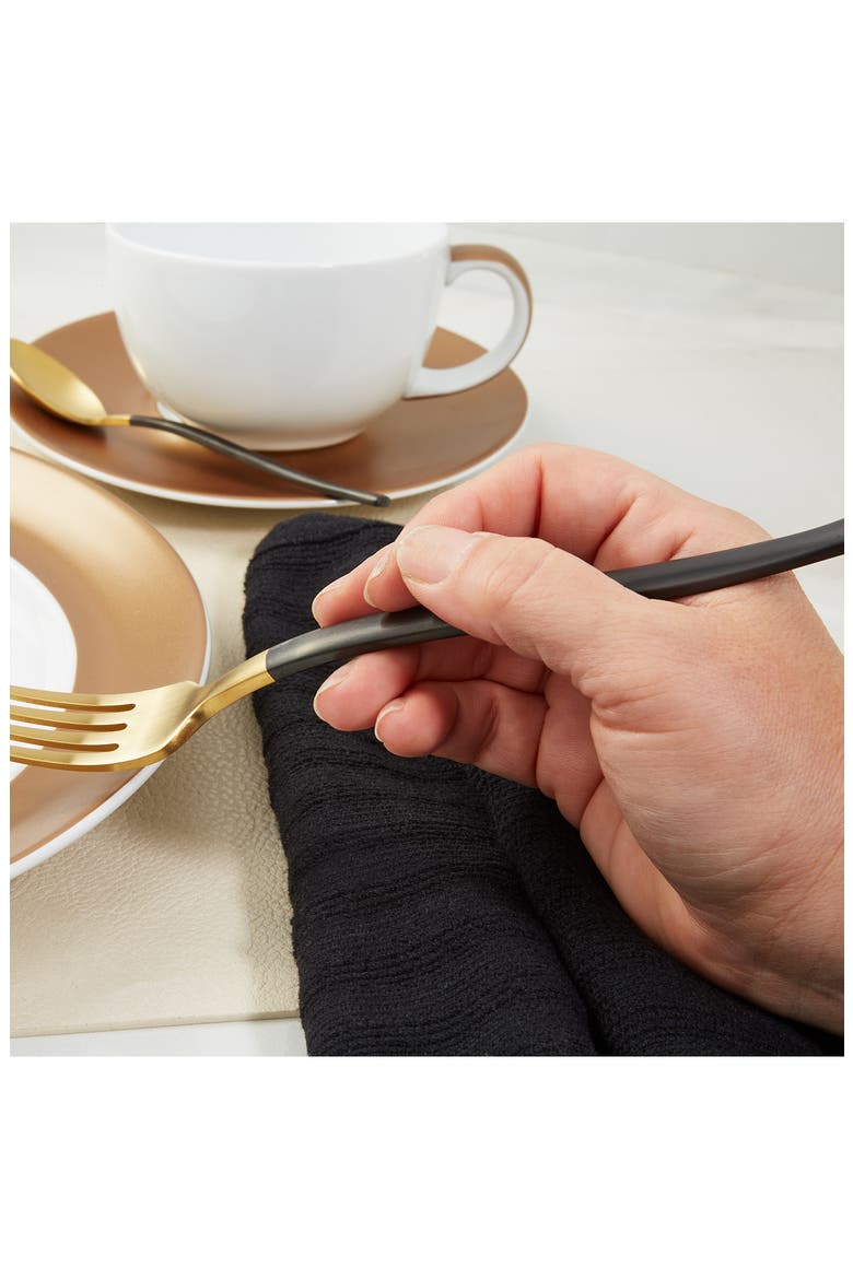 Dina 24-Piece Flatware Set, Alternate, color, BLACK AND GOLD