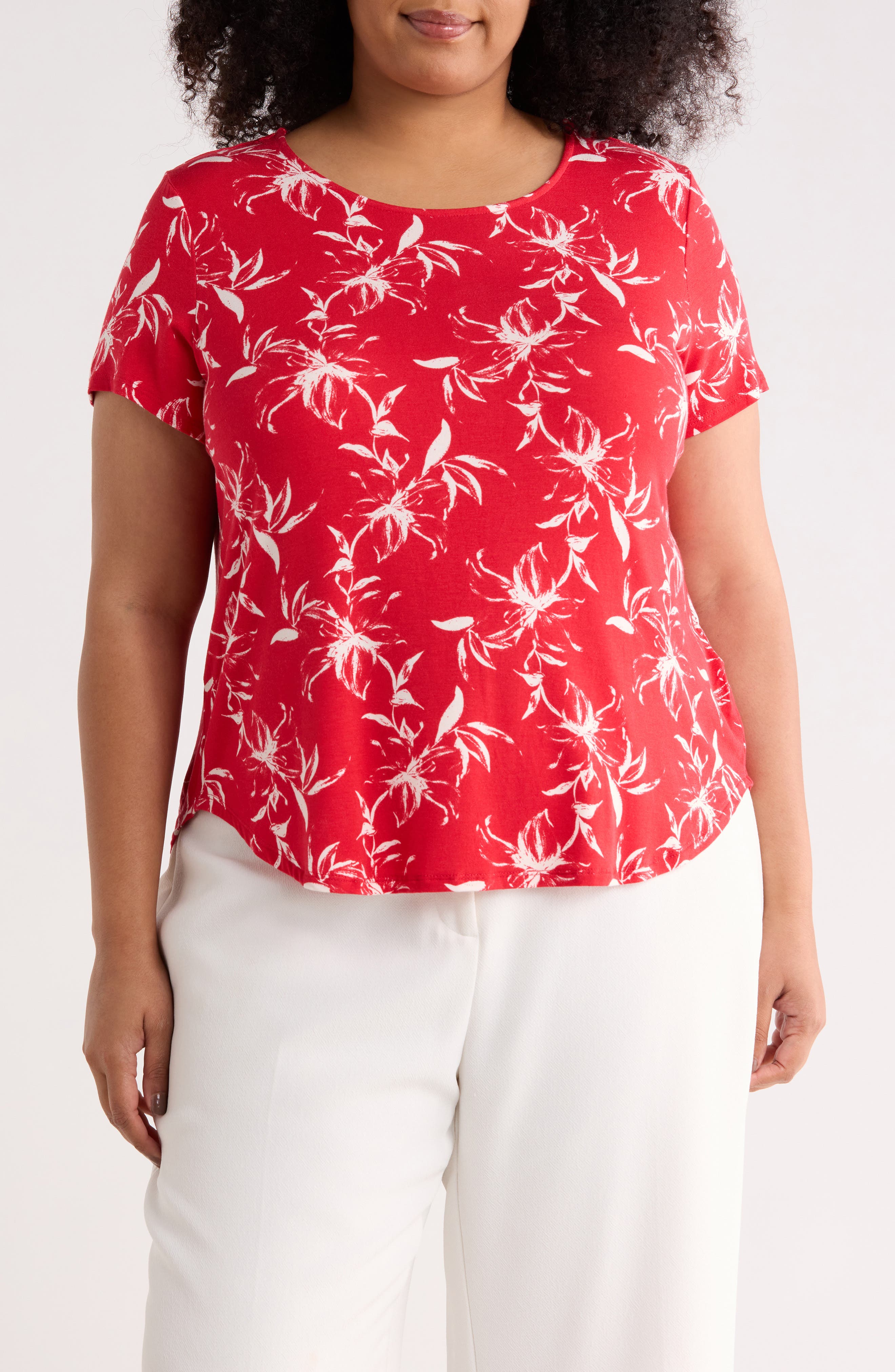 PHILOSOPHY REPUBLIC CLOTHING Floral High-Low T-Shirt