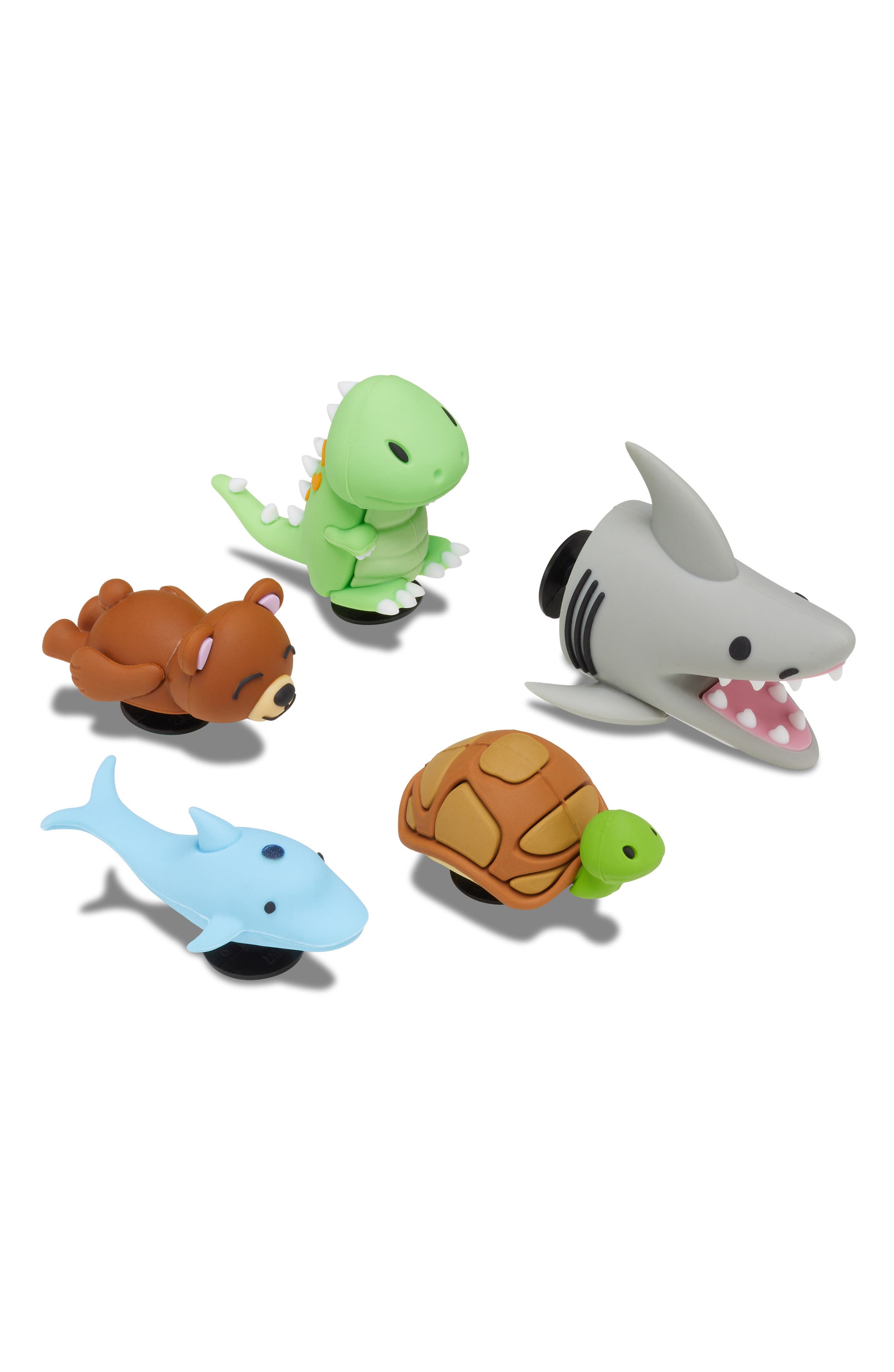 Assorted 5-Pack 3D Animal Poses Jibbitz Shoe Charms, Alternate, color, MULTI