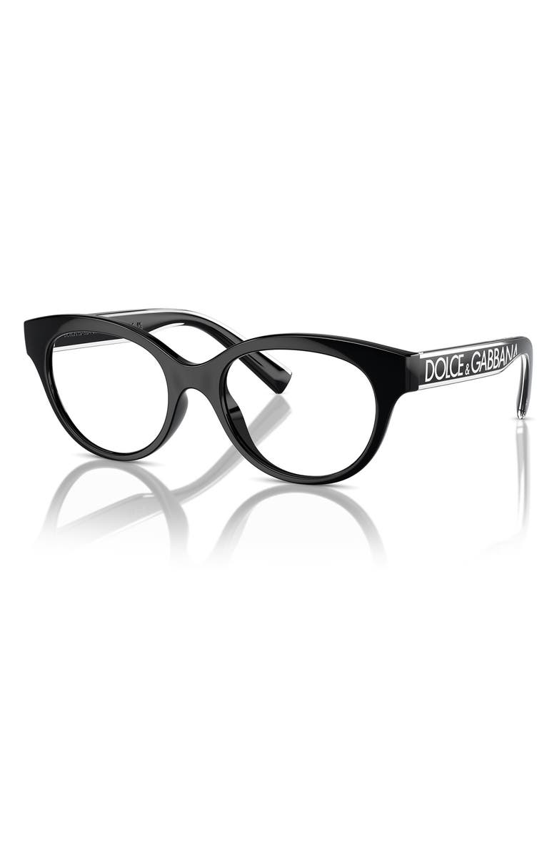 Dolce&Gabbana Kids' 48mm Phantos Optical Glasses, Alternate, color, Black / Demo Lens