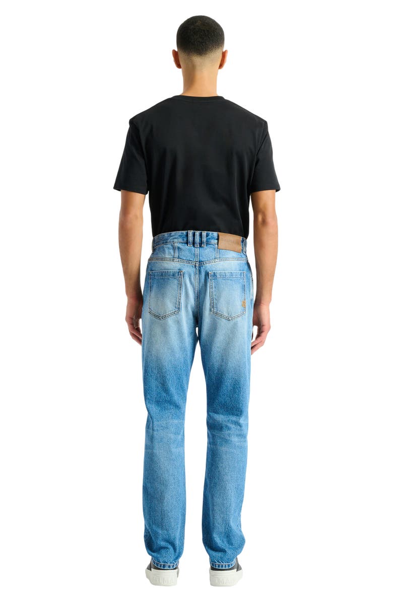 Balmain Straight-leg Blue denim jeans, Alternate, color, Blue