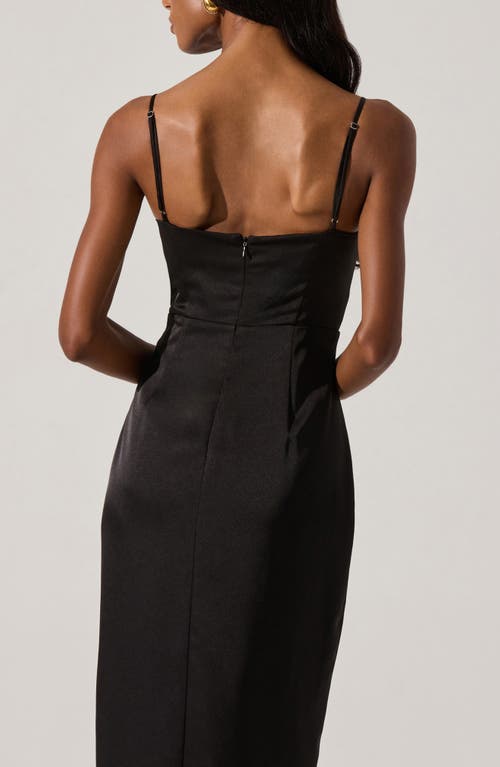 Astr The Label Satin Corset Midi Dress In Black