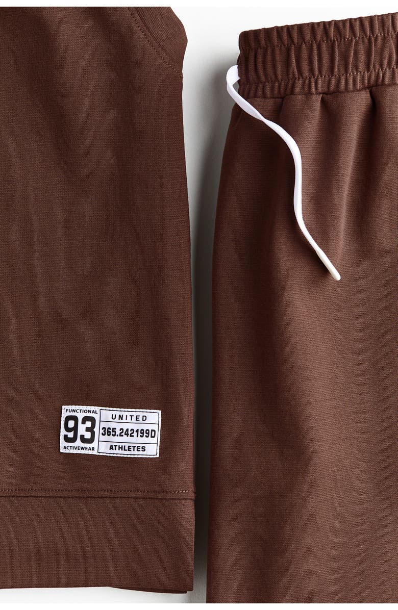 H&M Sleeveless Sports Hoodie Set With Drymove, Alternate, color, Dark Brown
