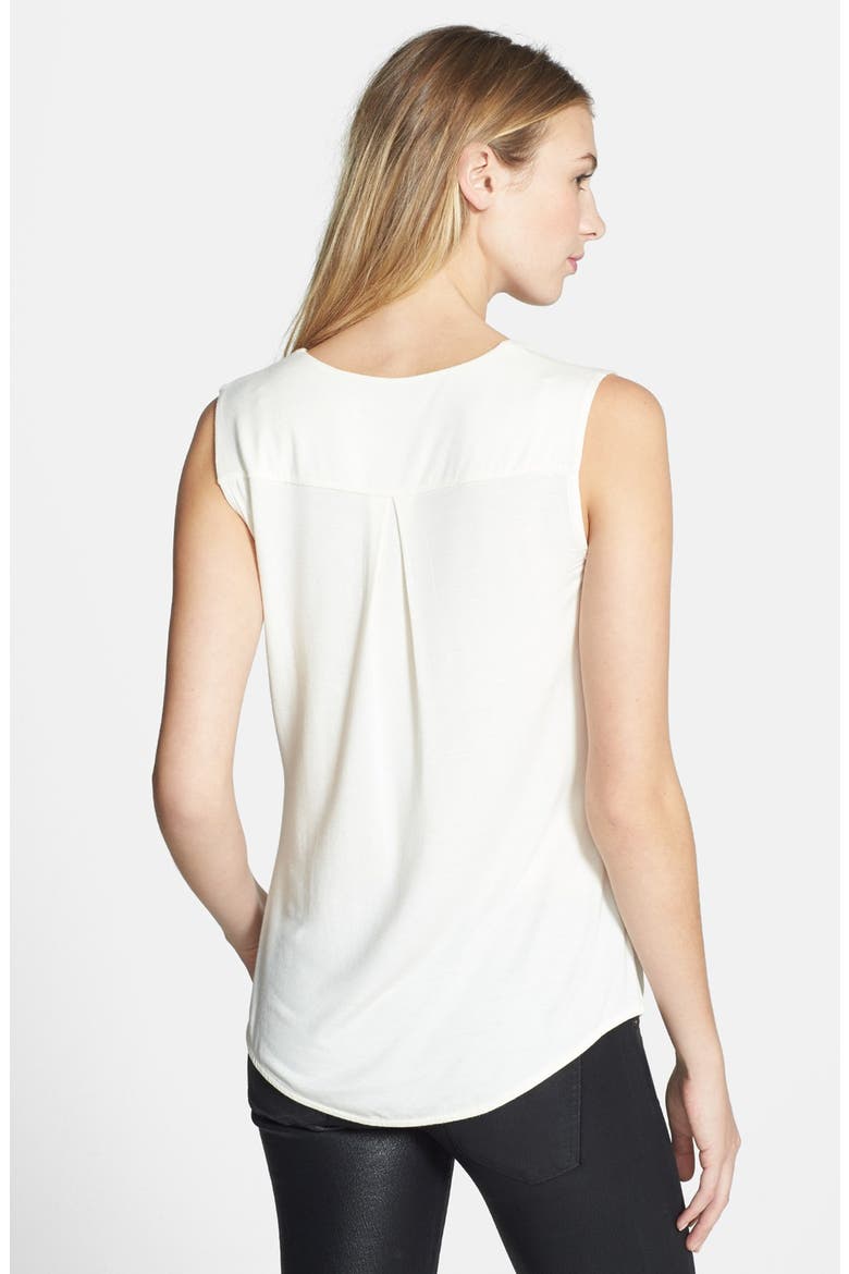 Drape Neck Sleeveless Tee, Alternate, color, TAYLOR IVORY