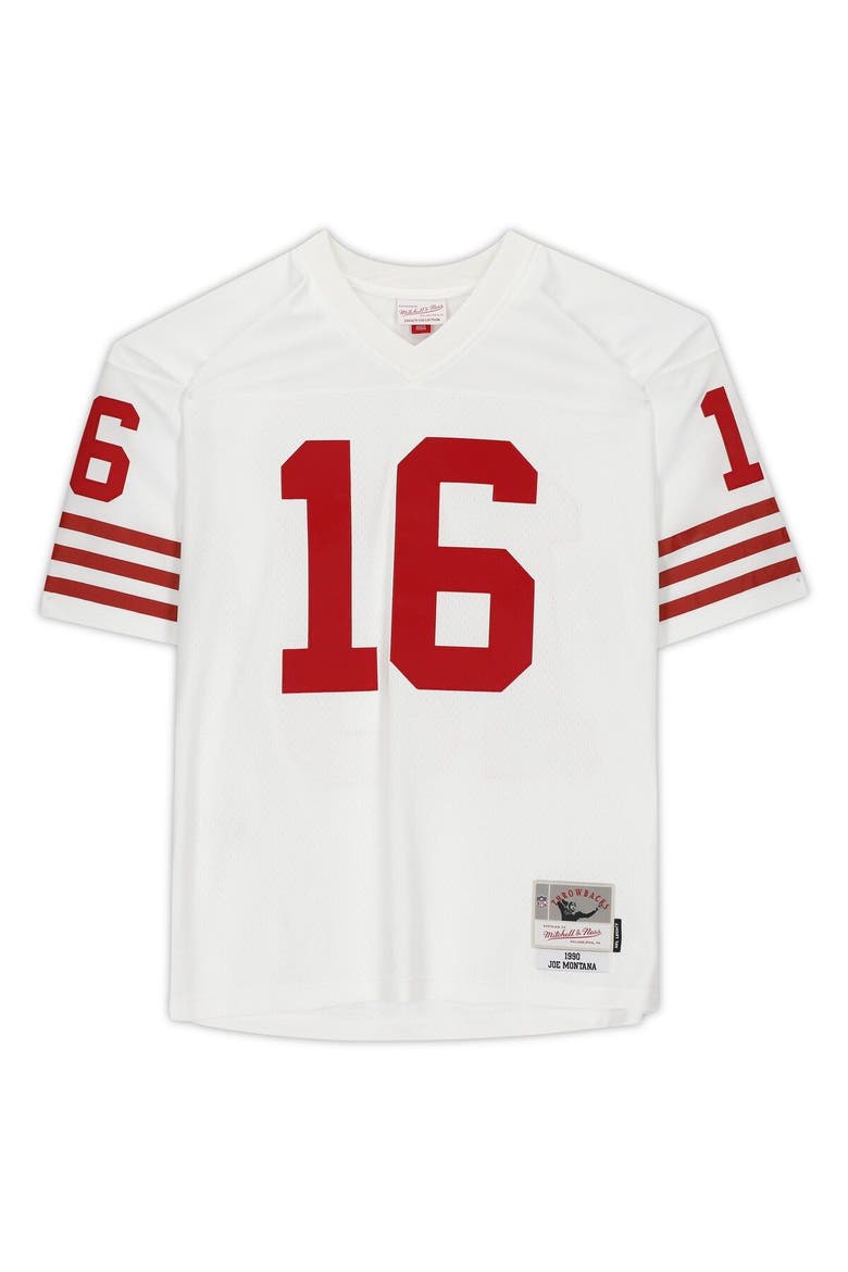 Joe Montana San Francisco 49ers Autographed Mitchell & Ness White Replica Jersey with "HOF 00" Inscription, Alternate, color, White
