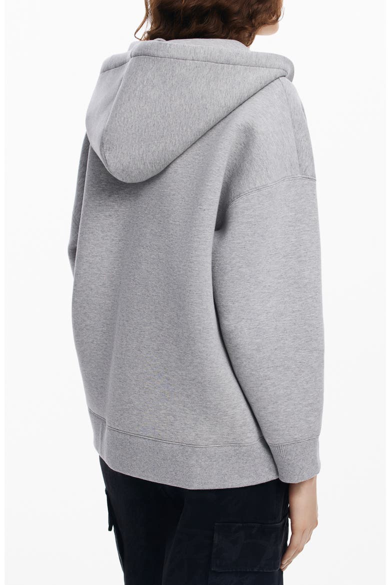 Front Zip Cotton Blend Hoodie, Alternate, color, BLACK/ GREY