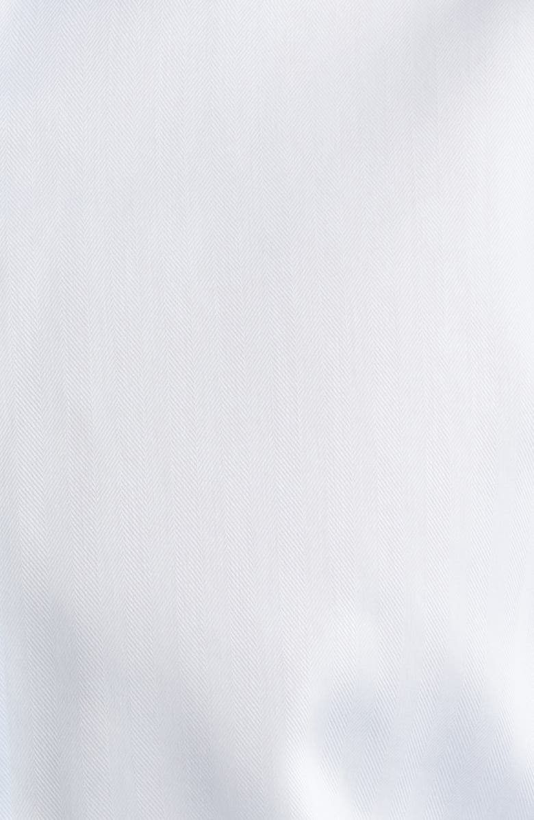 Lorenzo Uomo Trim Fit Light Blue Cotton Herringbone Dress Shirt, Alternate, color, Light Blue