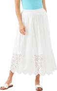 Karen Kane Embroidered Eyelet Cotton Midi Skirt