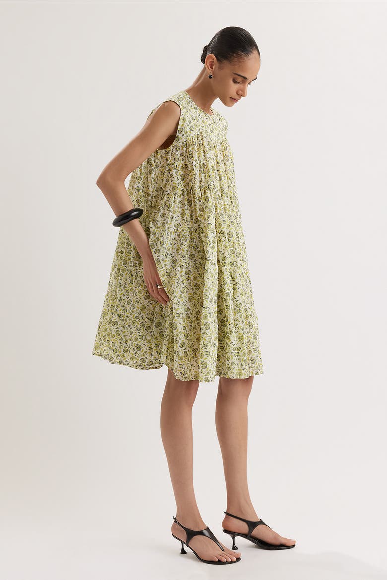 Lanai Print Dress, Alternate, color, Lime Floral Print