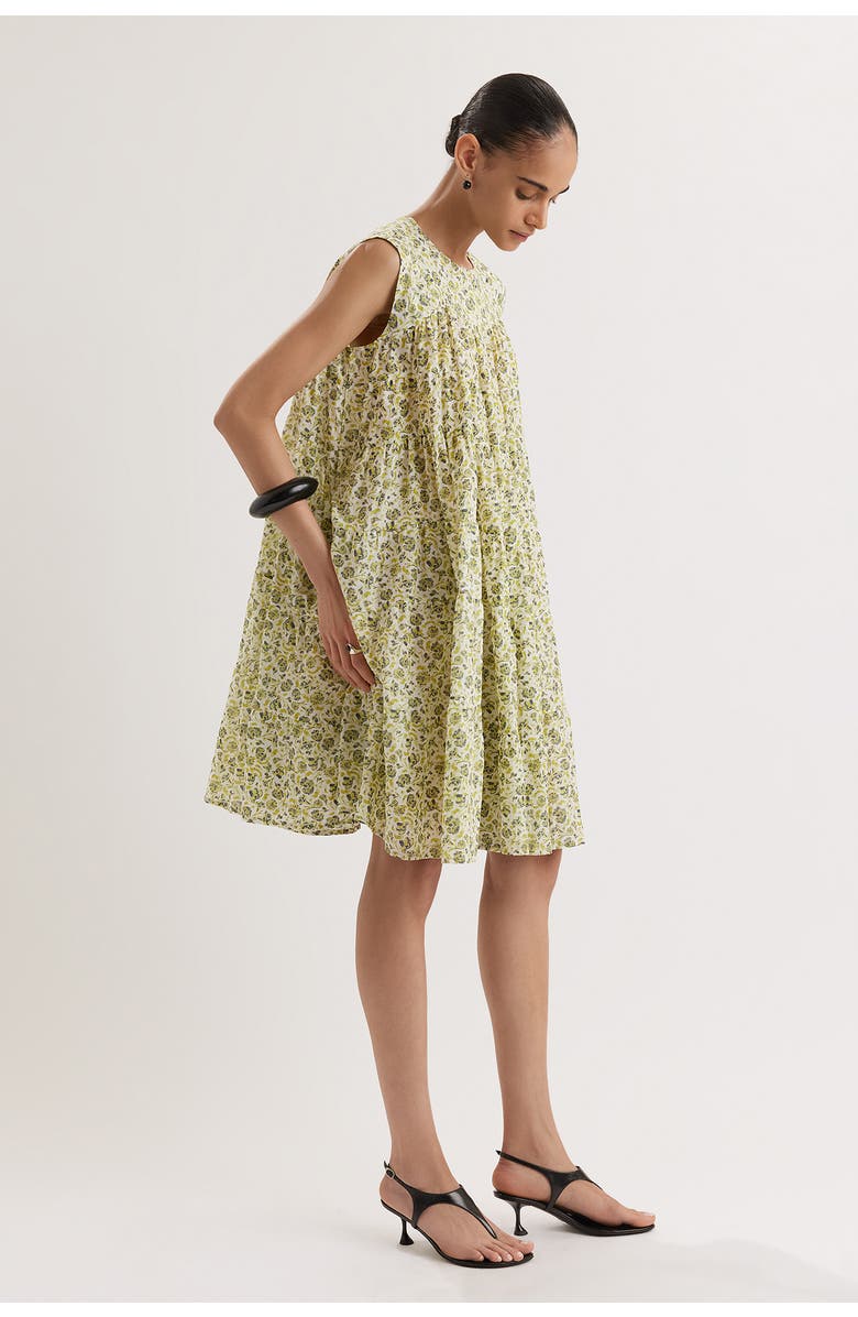 Merlette Lanai Print Dress, Alternate, color, Lime Floral Print