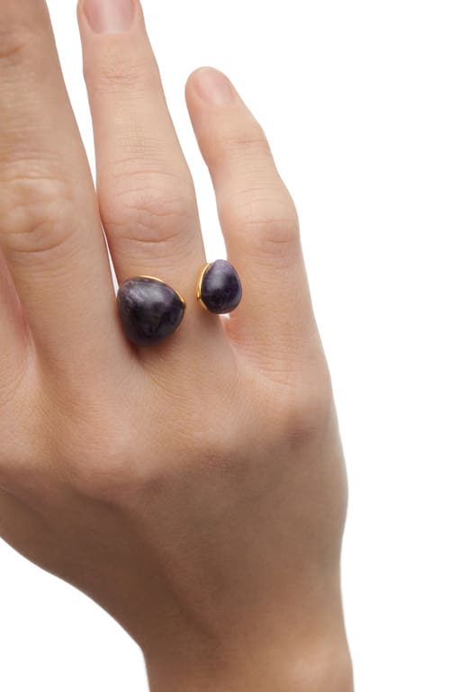 Pdpaola Gravity Stone Ring In Amethyst