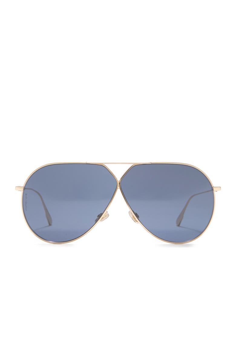 Christian Dior 65mm Aviator Sunglasses, Alternate, color, Gold/Blue