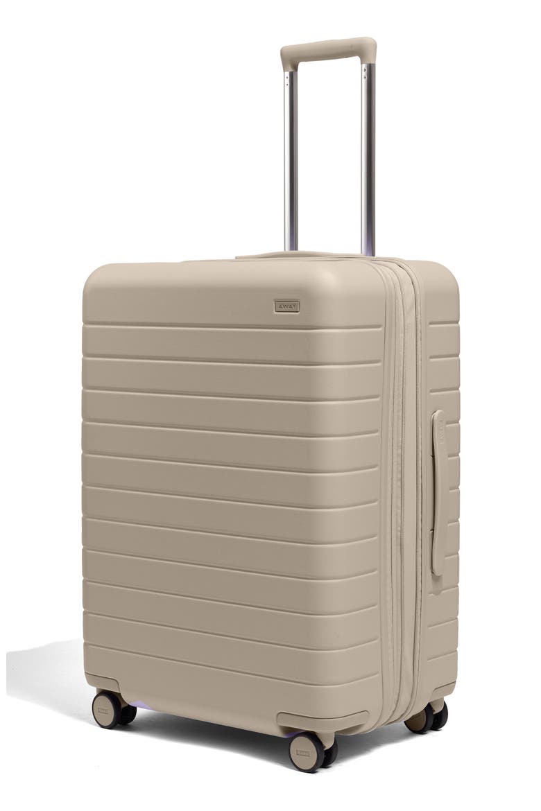 The Medium Flex Hardside Checked Suitcase, Alternate, color, DUNE TAUPE